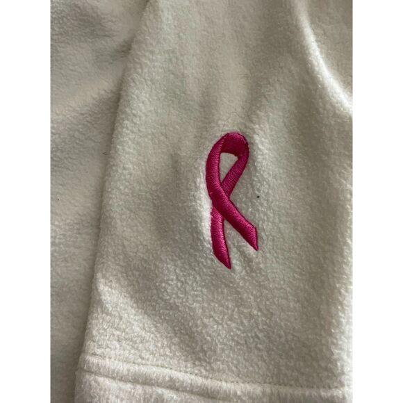 The North Face Women’s L-XL White Fleece Quarter Zip Pullover Pink Ribbon - Picture 6 of 15
